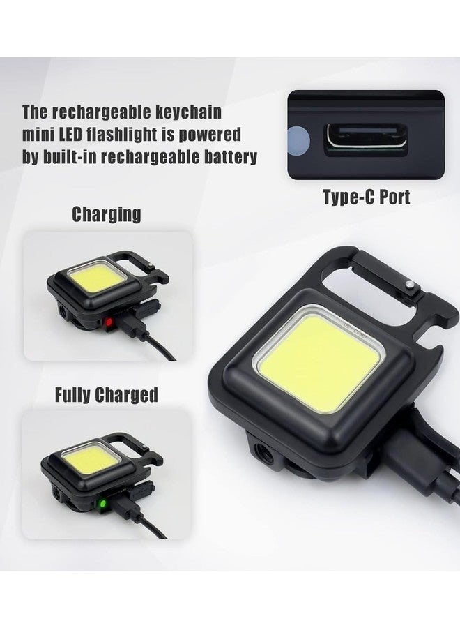 Pristar Small LED Flashlight 800 Lumens COB Rechargeable Keychain Mini Flashlight 4 Light Modes Portable Pocket Light with Folding Bracket Bottle Opener and Magnet Base for Fishing Walking Camping - Image 5
